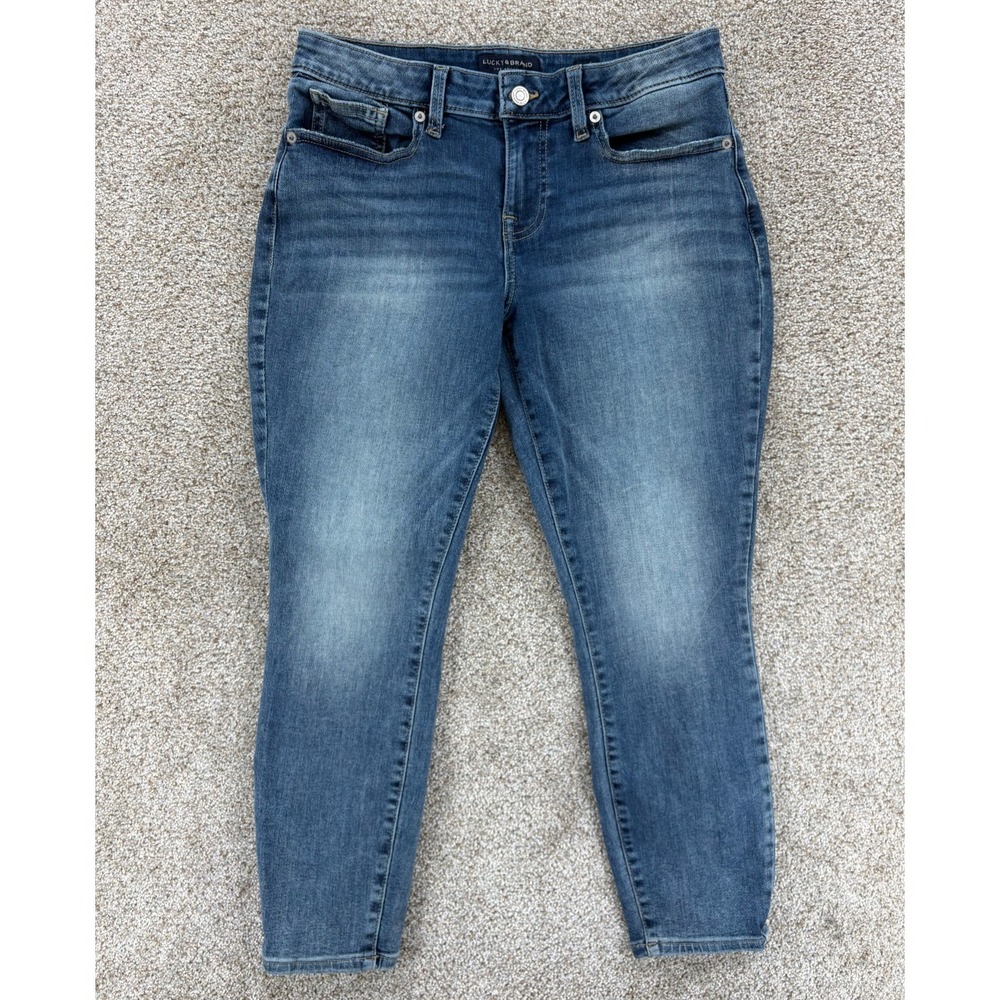 Lucky Brand Jeans Women 8/29 Blue Lolita Crop Low Rise Curvy Stretch Medium Wash